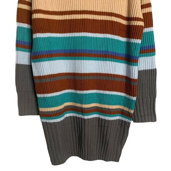SIMPLEE Multicolor Striped Mock-Neck Women's Tunic Sweater NWT Size Medium - Picture 6 of 8